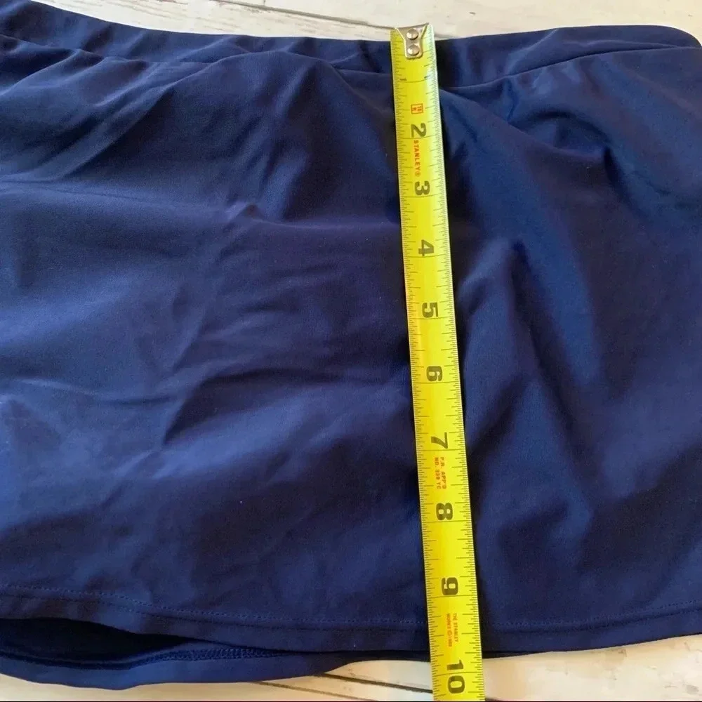 Adidas Swimsuit Skirt Bikini Bottom Navy Neon Size 16